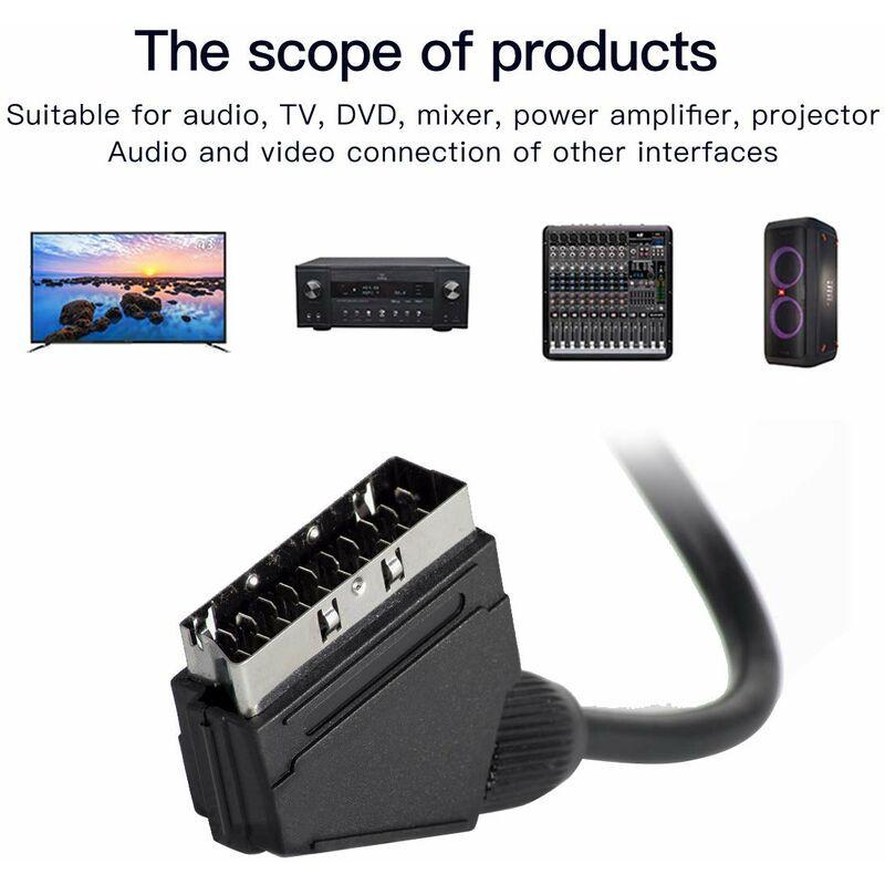 1.5M Scart To 3Rca Male Cable, Scart Male To Rca Male Switchable Audio Video Av Cable Adapter Converter Audio Video For.