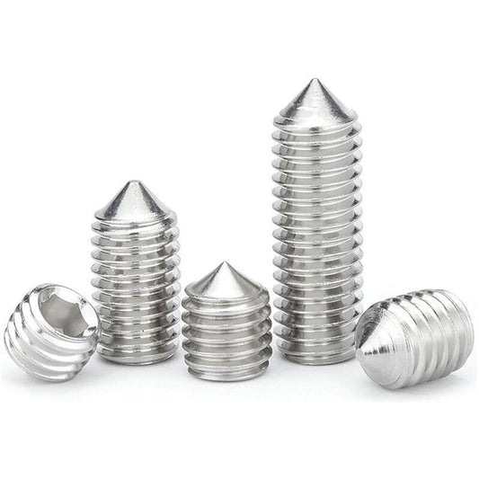 M6 Conical Grub Screws Stainless Steel Hexagon Grub Screws Allen Fasteners Point Screws M6Ã20Mm,20 pcs.