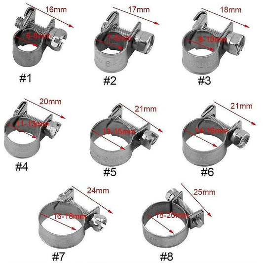 10 pcs Heavy Duty Stainless Steel Fuel Hose Clamps 6Mm-20Mm Optional Size For Plumbing (13-15Mm).