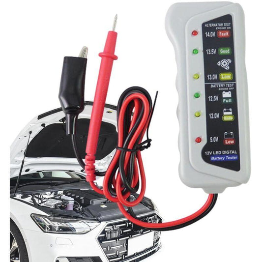 Car Battery Tester,High Accuracy LED Light 6V 12V Auto Battery Analyzer - Voltage Testers With Ergonomic Handle,.
