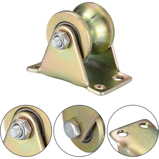 4 pcs Lifting Pulley, U-Groove Caster, Lifting Caster, Groove Wheel Cable Pulleys For ROpes Rail Gate Sliding (U-Groove.