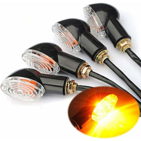 4 pcs Motorcycle Indicators Mini Turn Signal Lights 12V Waterproof Universal For Motorcycle Scooter Quad Cruiser Off.