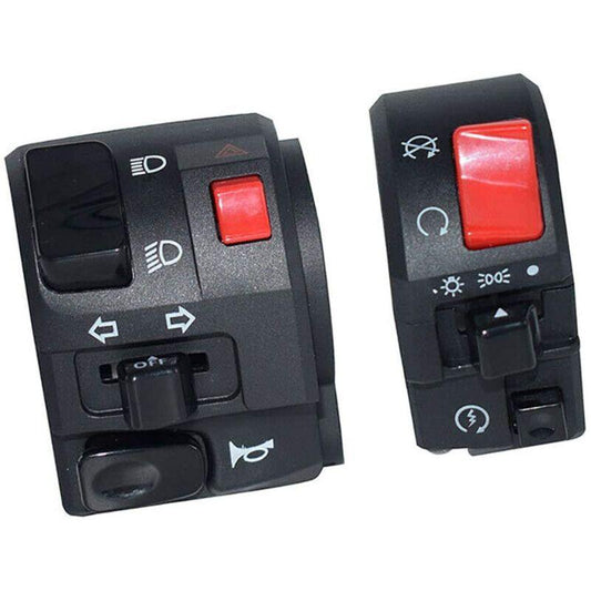 1 Pair Motorcycle Switch Handlebar Controller Switch Motorbike Horn Turn Signal Start Switch Button.