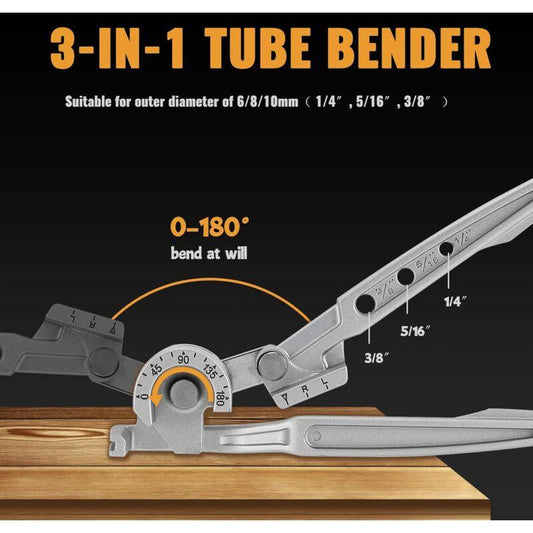 3 In 1 Manual Tube Bender 1/4'' 5/16'' 3/8'' 0-180Â° Bending Tools For Copper, Brass, Aluminum And Soft Metal.