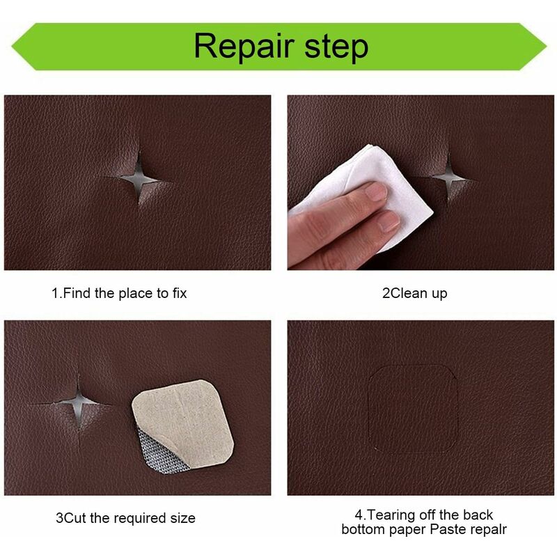 Leather Repair Patch, 1 ROll Self Adhesive Pu Leather Repair Patch First Aid Kit For Car Seat Sofa Furniture Jackets.