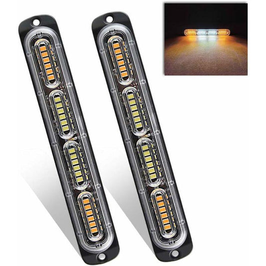 2 X 24LED Strobe Lights 12-24V Ultra Slim Emergency Hazard Light LED Emergency Strobe Lamp For Construction Truck Car.
