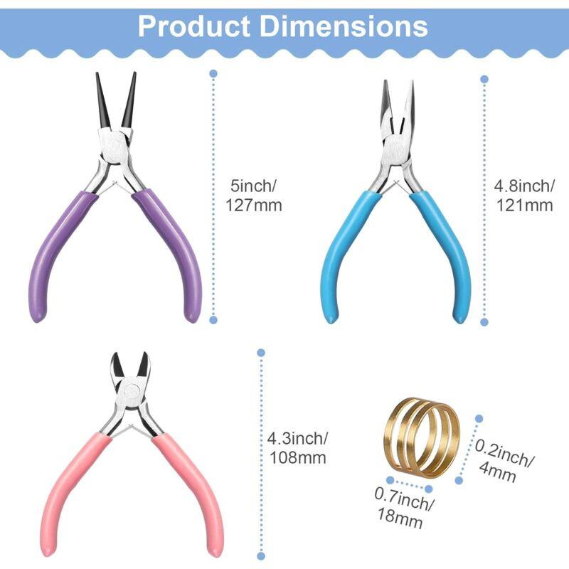 Jewelry Pliers - 3 Pliers, Jewelry Making Tools With Jump Ring Opener - For Jewelry Cutting.