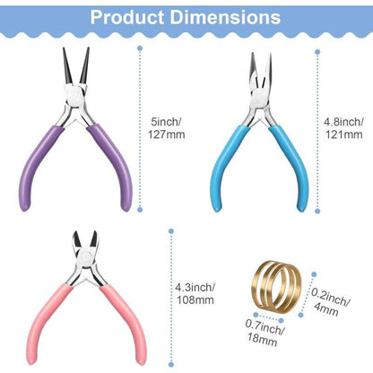 Jewelry Pliers - 3 Pliers, Jewelry Making Tools With Jump Ring Opener - For Jewelry Cutting.