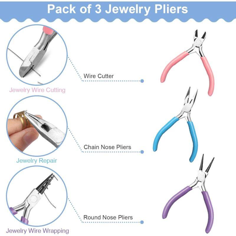 Jewelry Pliers - 3 Pliers, Jewelry Making Tools With Jump Ring Opener - For Jewelry Cutting.