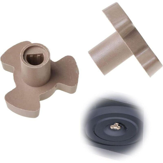 2 pcs Microwave Turntable Coupler Shaft Tray Coupler Bracket For Microwave Turntable ROller Guide Coupling Bracket.