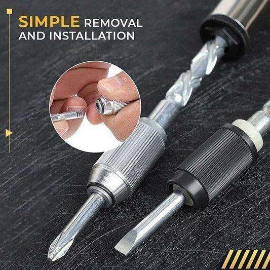 Spiral Screwdriver, Push Pull Ratchet Screwdriver, 6 In 1 Push Pull Ratchet Screwdriver Set Semi-Automatic Press Type.
