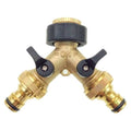 2 Way Y-Shaped Diverter For 3/4" Supply Hose With Separate On/Off Valve For Home Kitchen Garden Outdoor