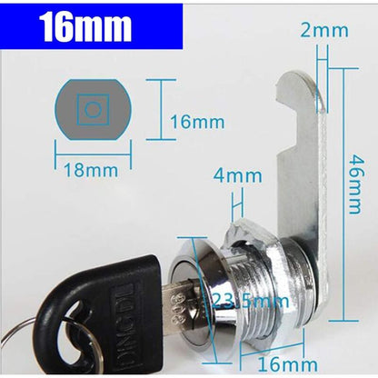 Cam Lock Cylinder, 8 pcs Mailbox Lock With 16 Keys Cabinet Door Lock Cam Lock Barrel For Mailbox Drawer Cabinet