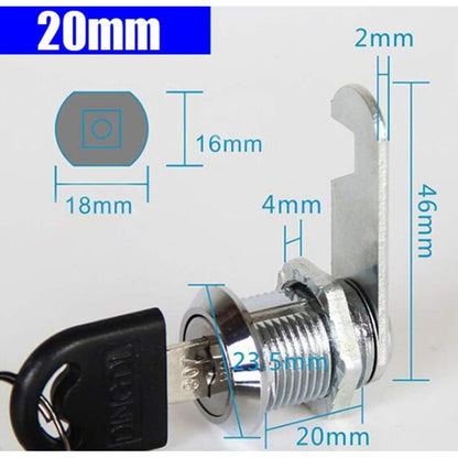 Cam Lock Cylinder, 8 pcs Mailbox Lock With 16 Keys Cabinet Door Lock Cam Lock Barrel For Mailbox Drawer Cabinet