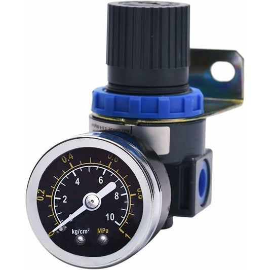 New Pressure Reducer For Compressed Air Compressor, Pressure Range (0-10 Bar), 1/4 Inch.