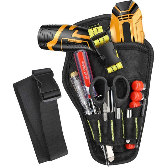 Tool Belt, Tool Holster Belt With Adjustable Belt And Open Loops For Storing Tools And Drill.