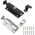 2 pcs Interior Door Lock, Bathroom Door Lock With Spring Knob, Silver, Black Automatic Door Lock 4 Inch/100Mm, For