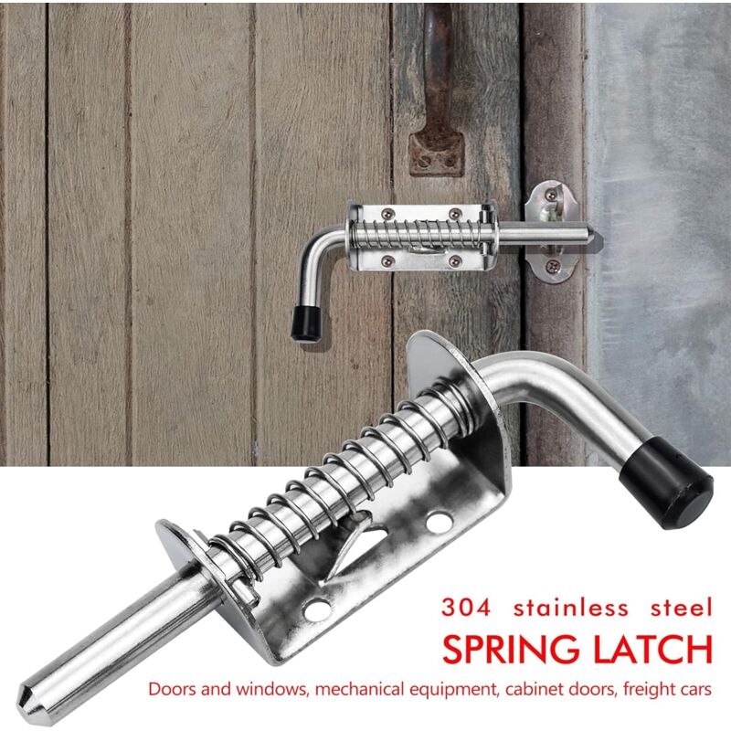2 pcs Garage Door Lock Spring Latch Steel Spring Bolts Door Latches And Bolts 128Mm For Garage Door Garden Shed
