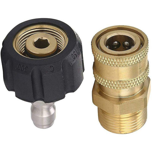 Pressure Washer Adapter Set M22 To 1/4 Inch Quick Connect Kit, M22 14Mm To 1/4 Inch Quick Connect Kit.