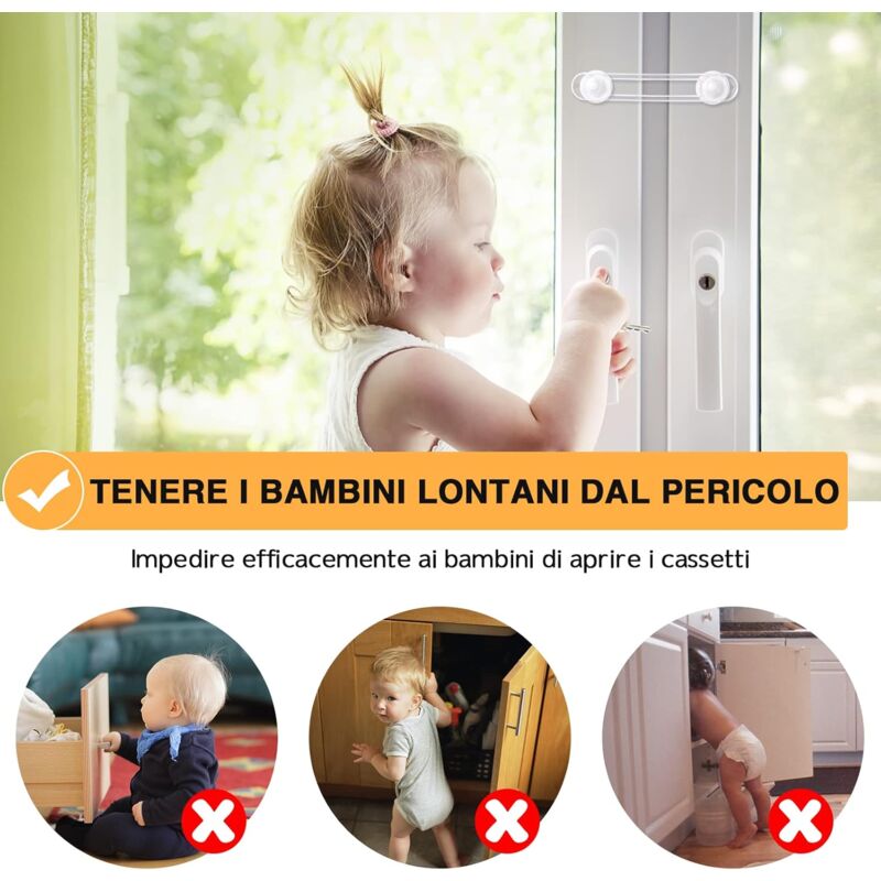 Baby Cupboard Lock, Baby Safety Window Cupboard Door Lock, Child Safety Locks For Drawers, Fridge, Home Security