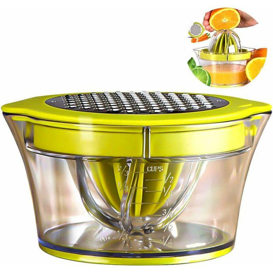Multifunction Manual Juicer, 4 In 1 Citrus Juicer For Oranges, Lemons, Citrus Fruits, With 2 Reamers, Engraved.