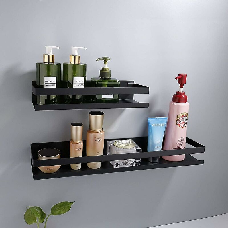 Bathroom Shelf Wall Mounted 20-40Cm Modern Matte Black Bathroom Kitchen Shower Shelf (3010.56Cm)