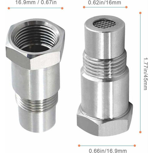 2 pcs Oxygen Sensor Extender Spacer Extension For Car Engine Exhaust Systems M18 X1.5, 45Mm Lambda Sensor.