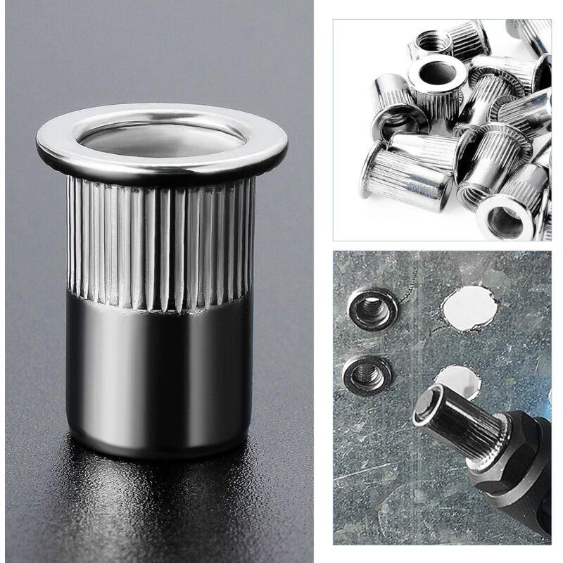 100 pcs M6 Stainless Steel Rivet Nuts Flat Thread Rivet Nuts.