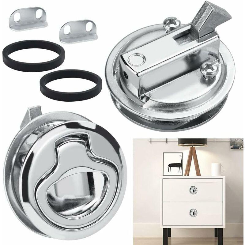 2 pcs Zinc Alloy Flush Hatch Latch Boat Hatch Latch Boat Pull Latch Flush Hatch Latch Lock For Furniture, Drawers,.
