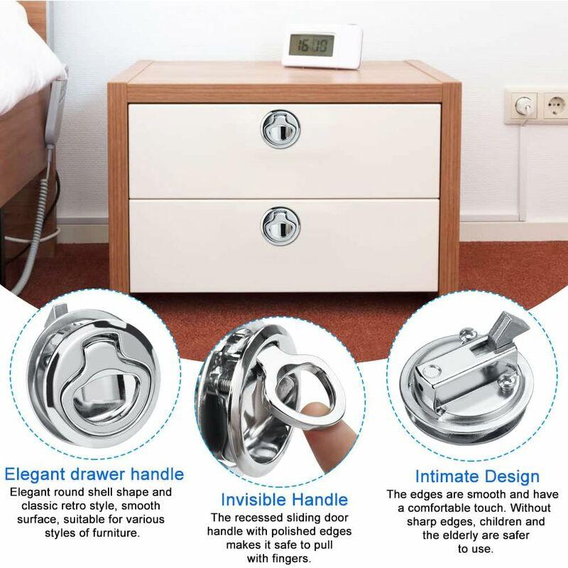 2 pcs Zinc Alloy Flush Hatch Latch Boat Hatch Latch Boat Pull Latch Flush Hatch Latch Lock For Furniture, Drawers,.