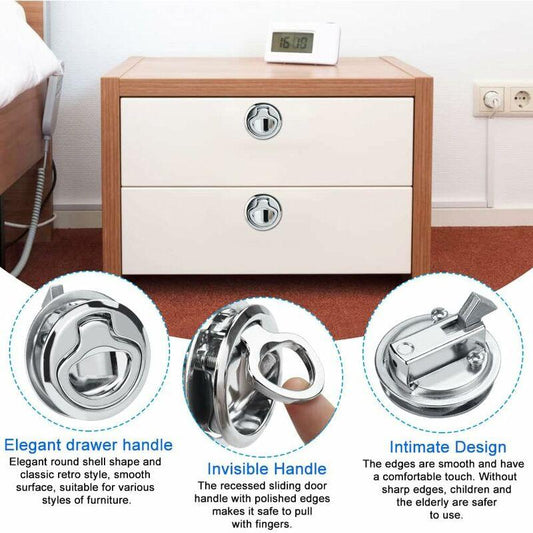 2 pcs Zinc Alloy Flush Hatch Latch Boat Hatch Latch Boat Pull Latch Flush Hatch Latch Lock For Furniture, Drawers,.
