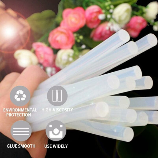10 Clear Hot Glue Sticks 7 X 100Mm - Extra Strong Glue For Hot Glue Gun, Solvent Free, Fast Drying