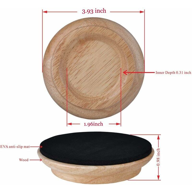 4 pcs Set Hardwood Cups - Furniture Leg Protector Pads Natural Oak.