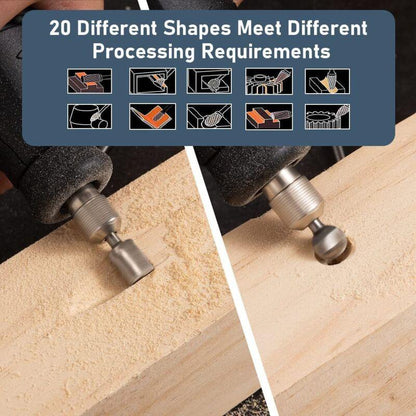20 pcs ROtary Burr Set, High Speed Steel Carving Tool With 3Mm Grinding Head For Woodworking Carving Engraving Drilling.