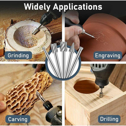20 pcs ROtary Burr Set, High Speed Steel Carving Tool With 3Mm Grinding Head For Woodworking Carving Engraving Drilling.