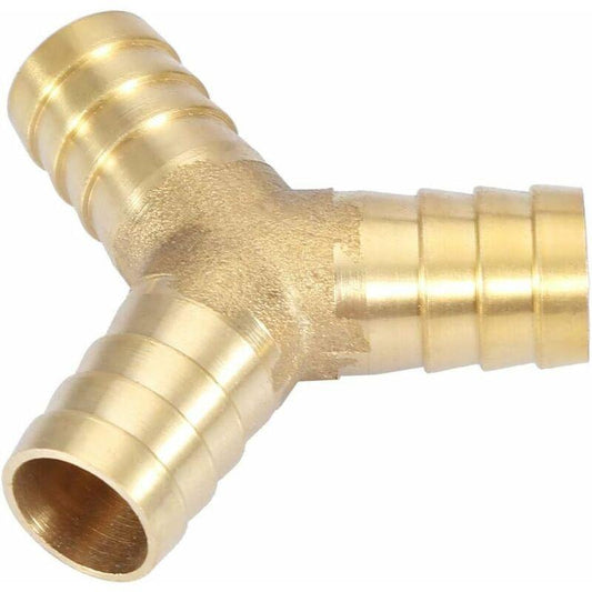 Brass Hose Barb, 3 Way Y Type Brass Hose Barbed Fitting Adapter Connector For Water/Oil/Gas/Air Pipes (12Mm 1Pc).