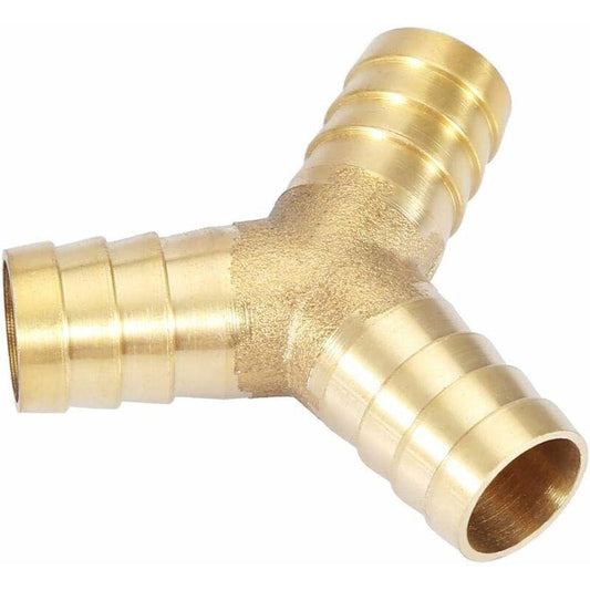 Brass Hose Barb, 3 Way Y Type Brass Hose Barbed Fitting Adapter Connector For Water/Oil/Gas/Air Pipes (12Mm 1Pc).