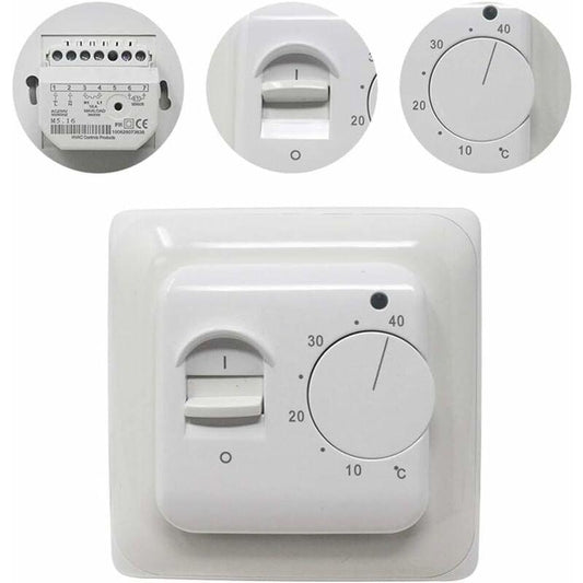 Manual Electric Underfloor Heating ROom Thermostat With Sensor Ac 220V 16A, Mechanical Underfloor Heating Thermostat.