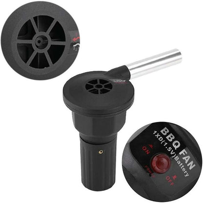 Barbecue Blower - Portable Electric Barbecue Fan For Outdoor Camping Bbq Black