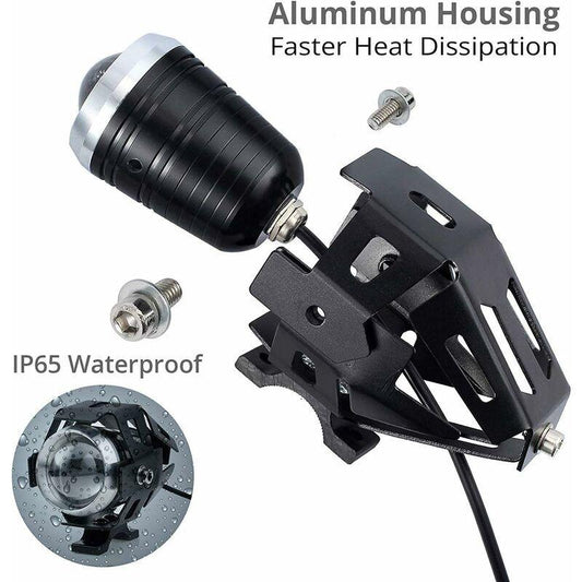 2 pcs 125W Motorcycle Headlight Extra LED Fog Light Motorbike Spotlight 1200Lm U5 Waterproof Motorcycle Scooter 4.