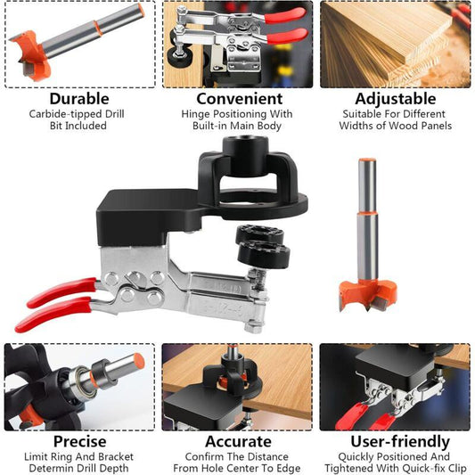 35Mm Hinge Jig, Door Cabinet Hinge Jig, Concealed Hinge Jig, Drill Guide Locator For Cabinets And Wardrobes.