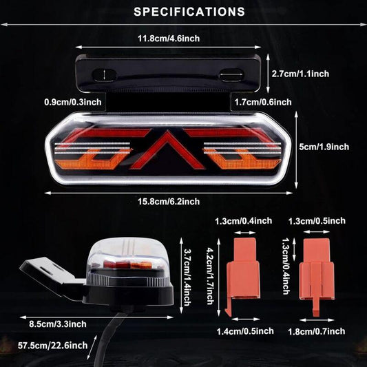 Multifunctional Motorcycle Tail Light 12V Universal Waterproof LED Brake Light Driving Lights Turn Signals For.