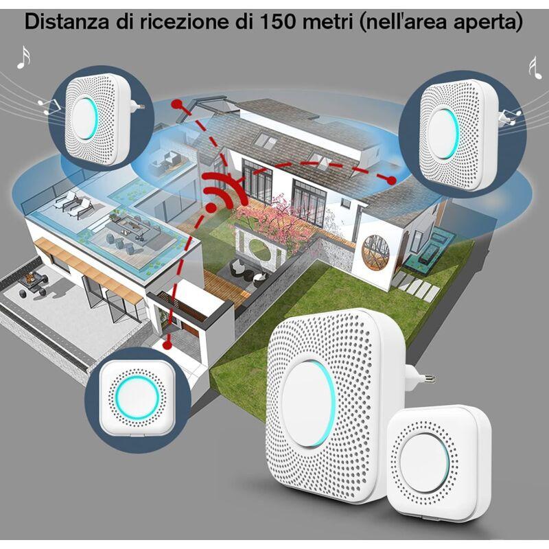 Wireless Doorbell 150M, LED Indicator, 36 Melodies With 4 Volume Levels, 1 Transmitter And 1 Spare, Wireless Home Chime.