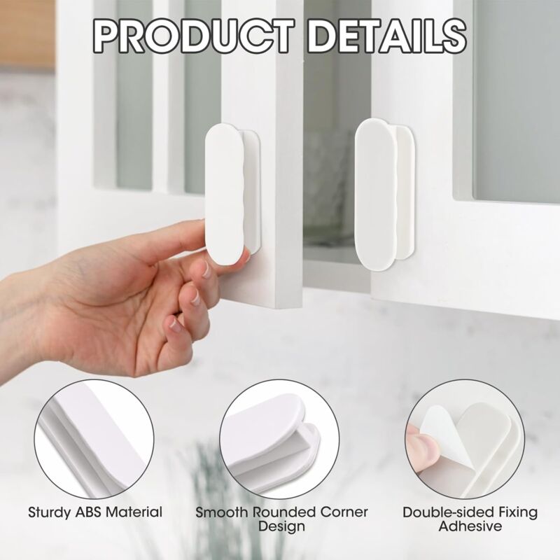 Balcony Door Knob, 4 pcs Set Door Handles, Cabinets, Furniture Glass, Plastic Look