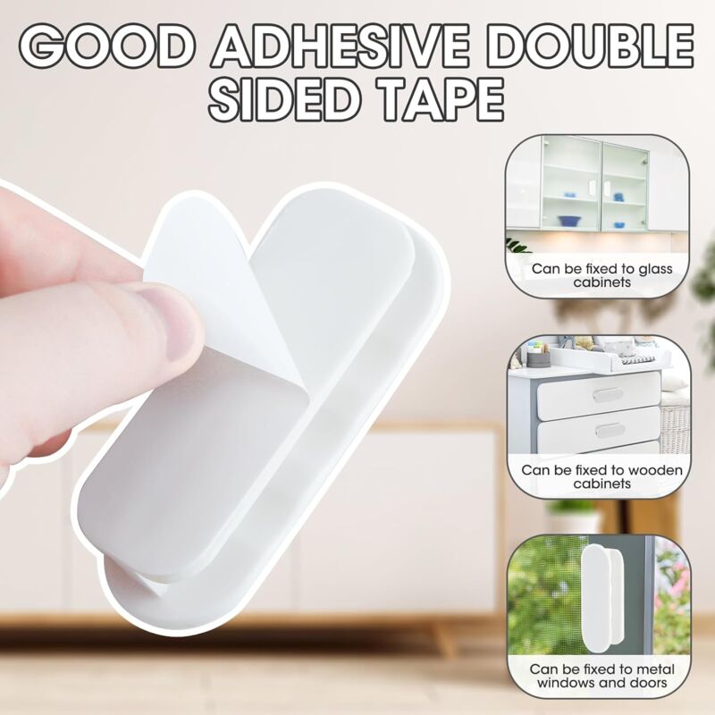 Balcony Door Knob, 4 pcs Set Door Handles, Cabinets, Furniture Glass, Plastic Look