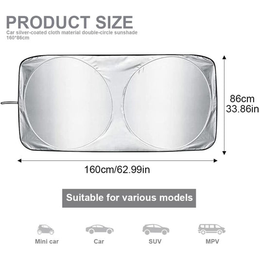 Car Windshield Sun Shade,Foldable Front Windshield Visor Sunshade Cover,Anti Uv Reflective Protector,Sunshade Block