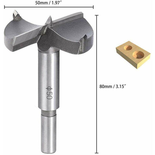 Wood Drill Bits, 50Mm Carbide Wood Cutter, Installing Wooden Spherical Doors, Drawers, Plywood, Quickly Helps You Make.
