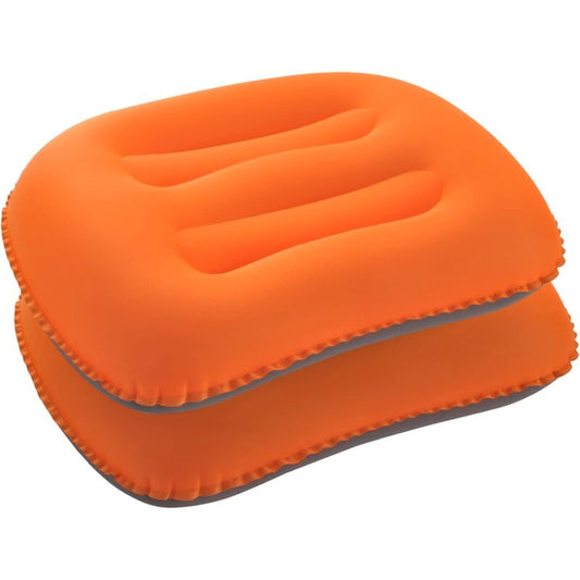 Inflatable Camping Pillows Orange 2 Pack Compact And Ultralight Beach Pillows For Travel, Hiking And Mountaineering.