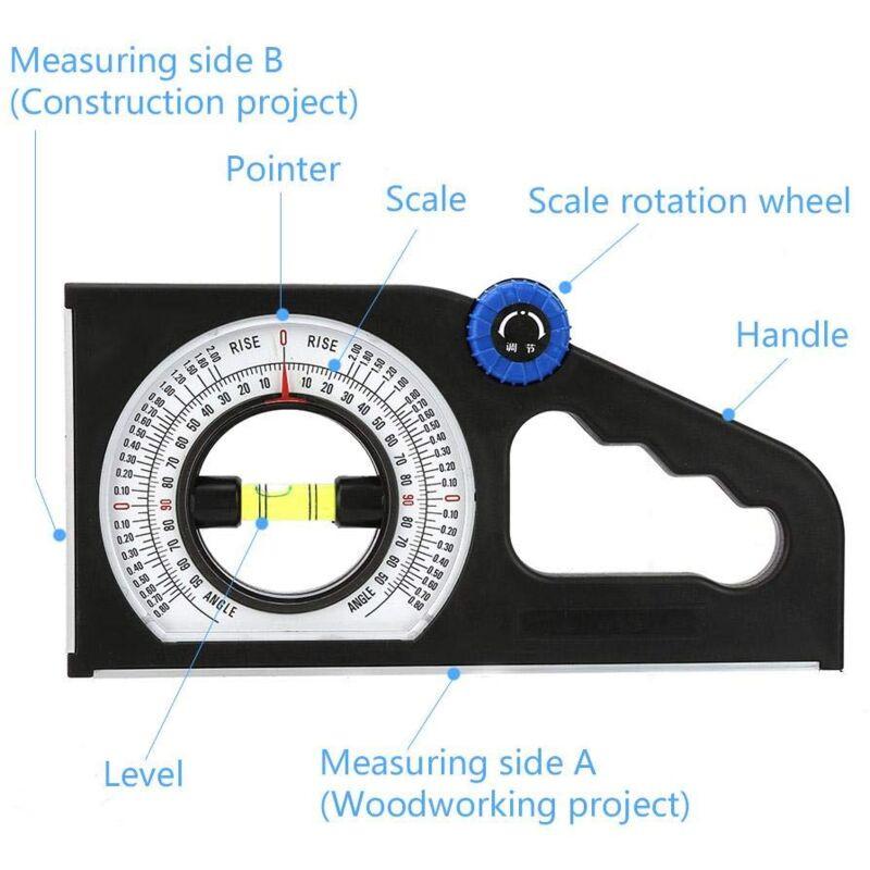 Inclinometer Universal Slope Measuring Ruler Multifunction Angle Meter Engineering Horizontal Measuring Angle.