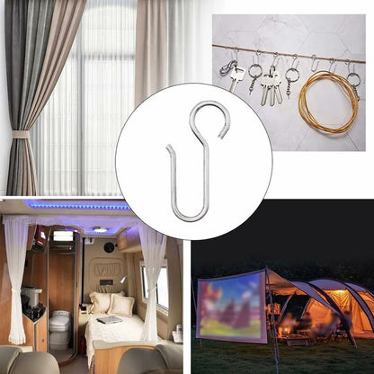 Curtain Clip Hooks, 40 Pieces Curtain Rail Hooks, Heavy Duty Zinc Curtain Hooks, For Door Curtains, Etc. (50X2.5Mm)
